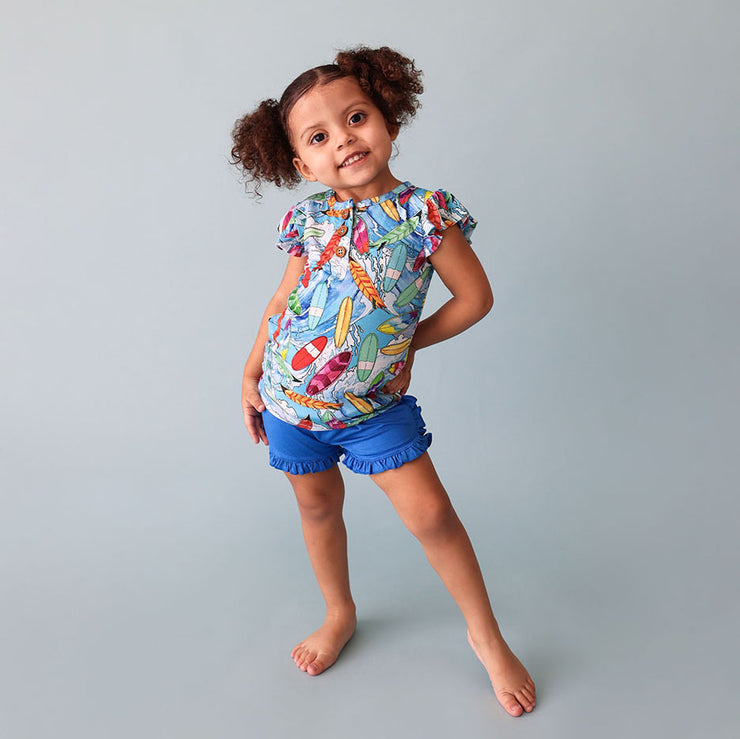 Posh Peanut Wave Ruffled T-shirt & Short 5T