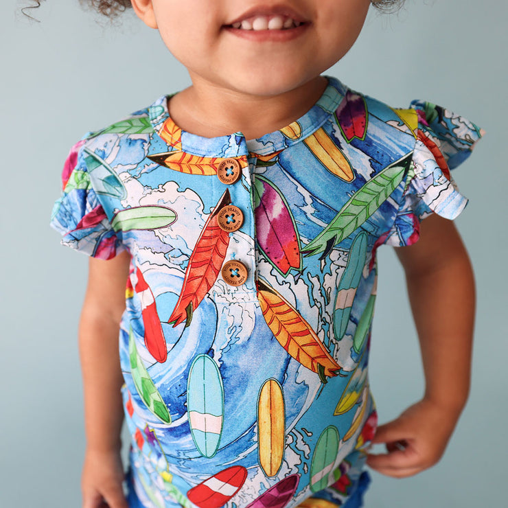 Posh Peanut Wave Ruffled T-Shirt & Short 3T