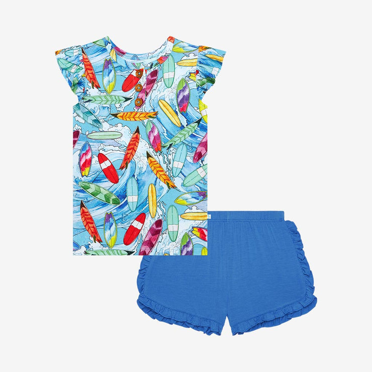 Posh Peanut Wave Ruffled T-Shirt & Short 3T