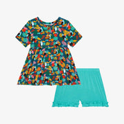 Posh Peanut Rio SS Peplum Top & Short 4T