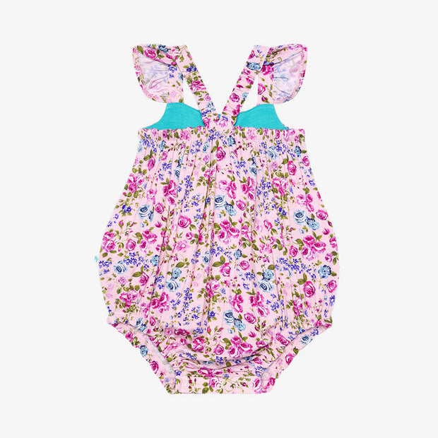 Posh Peanut Ruffled Capsleeve Bubble Romper | Pixie