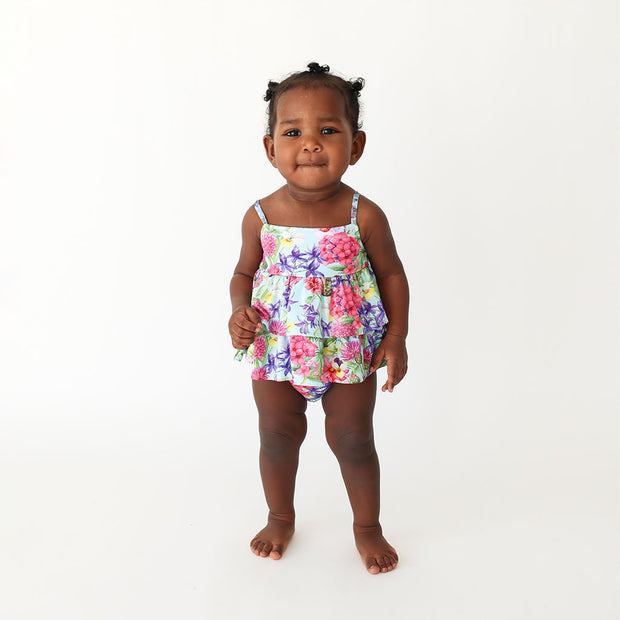 Posh Peanut Basic Ruffled Spaghetti Romper | Hadley