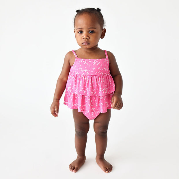 Posh Peanut Basic Ruffled Spaghetti Romper | Janice