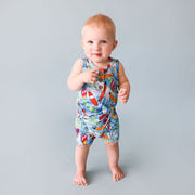 Posh Peanut Wave Henly Racerback Romper