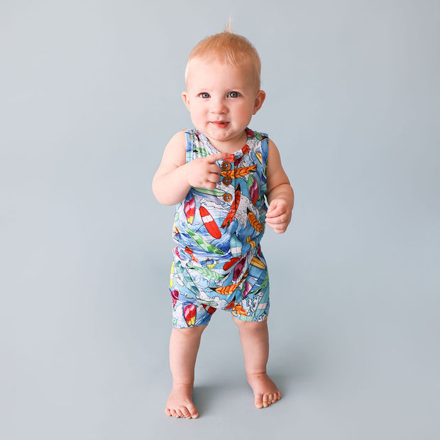 Posh Peanut Wave Henly Racerback Romper