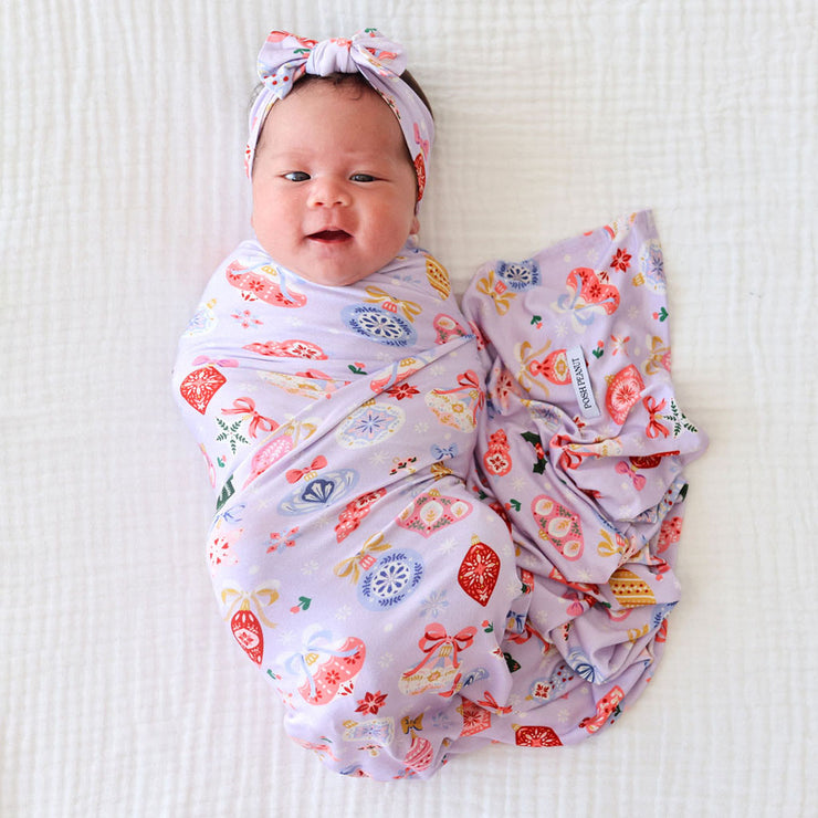 Posh Peanut Infant Swaddle and Headwrap Set | Holly