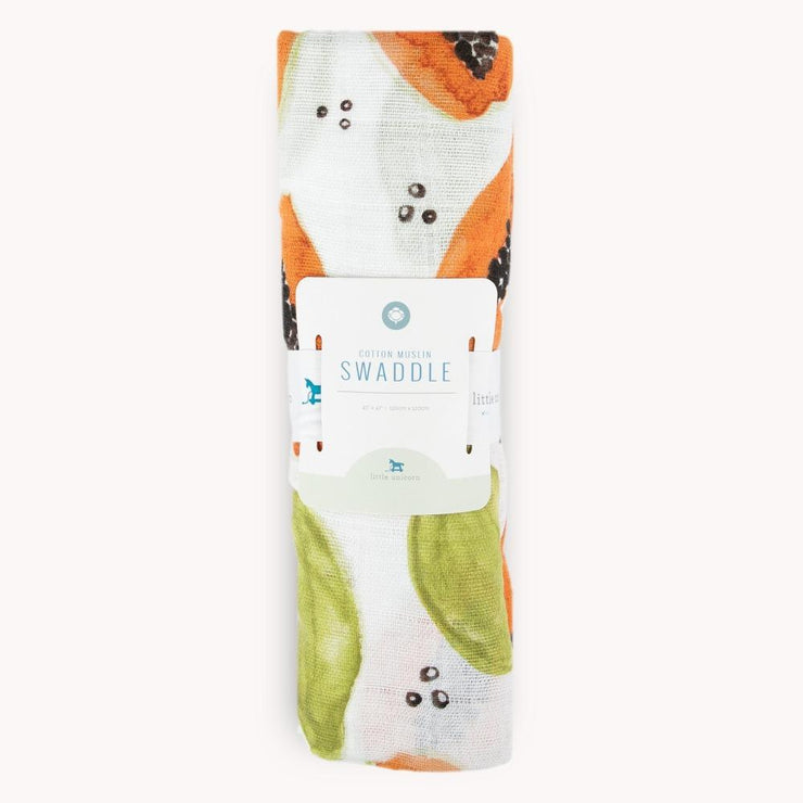 Little Unicorn Cotton Muslin Swaddle Blanket | Papaya