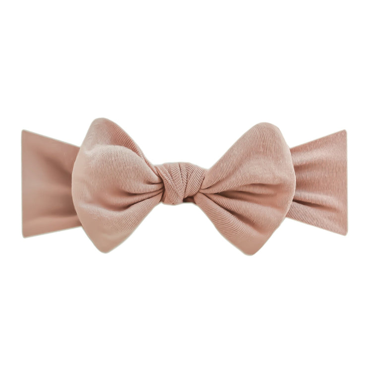 Copper Pearl Knit Headband Bow | Pecan