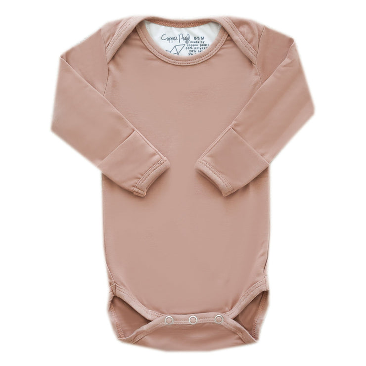 Copper Pearl Long Sleeve Bodysuit | Pecan
