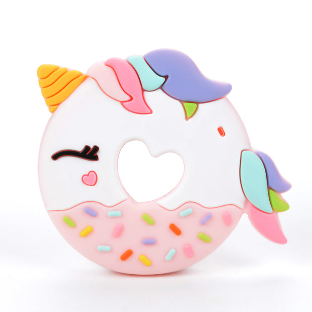 Loulou Lollipop Silicone Teether | Pink Unicorn Donut