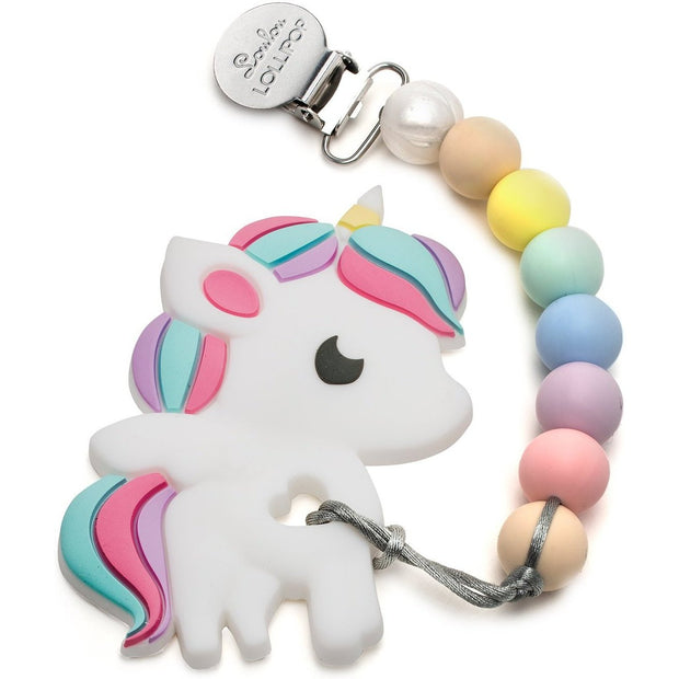 Loulou Lollipop Silicone Teether Set | Rainbow Unicorn