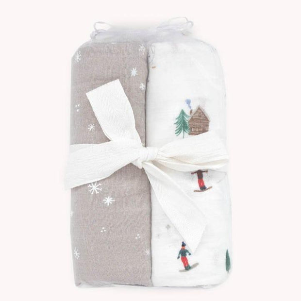 Little Unicorn Cotton Muslin Swaddle 2 Pack - Powder Party