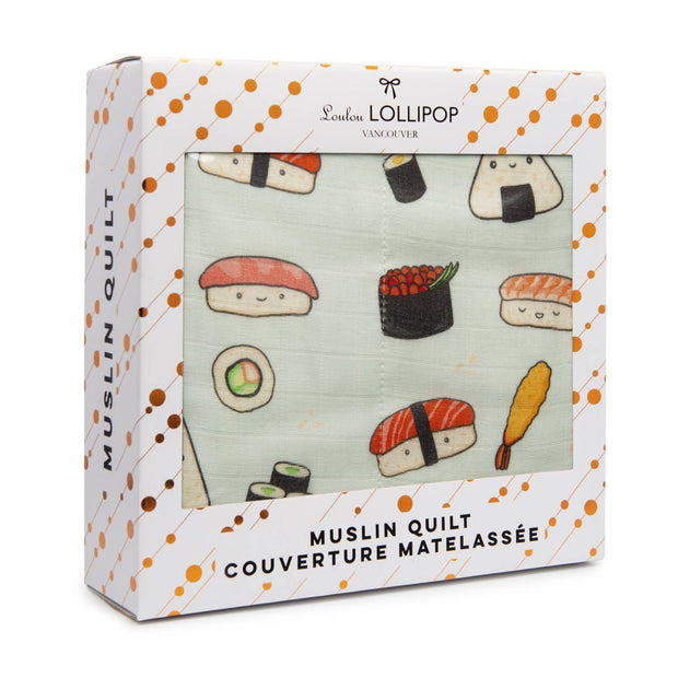 Loulou Lollipop Muslin Quilt Blanket | Sushi