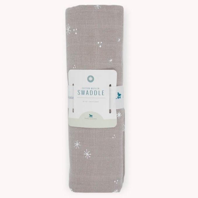 Little Unicorn Cotton Muslin Swaddle Blanket | Snow Flurries