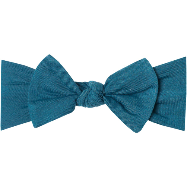 Copper Pearl Knit Headband Bow | Steel