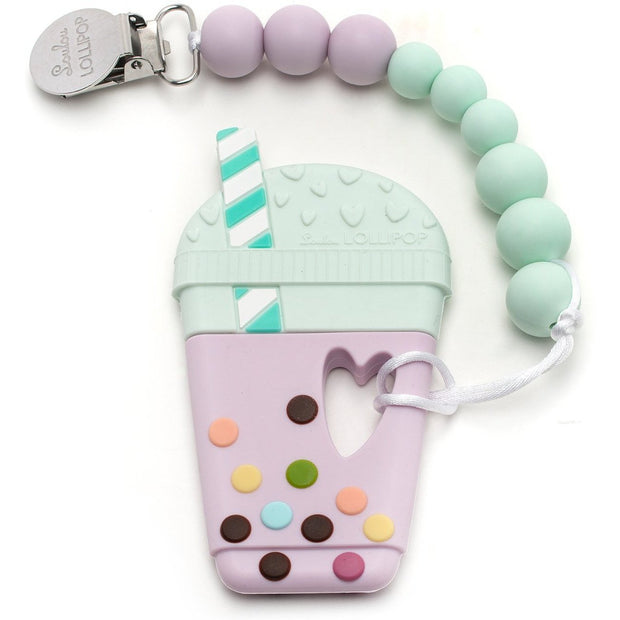 Loulou Lollipop Silicone Teether Set | Taro Bubble Tea