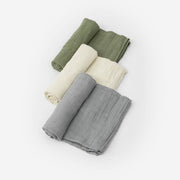 Little Unicorn Cotton Muslin Swaddle Blanket Set | Fern