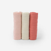 Little Unicorn Cotton Muslin Swaddle Blanket Set | Rose Petal