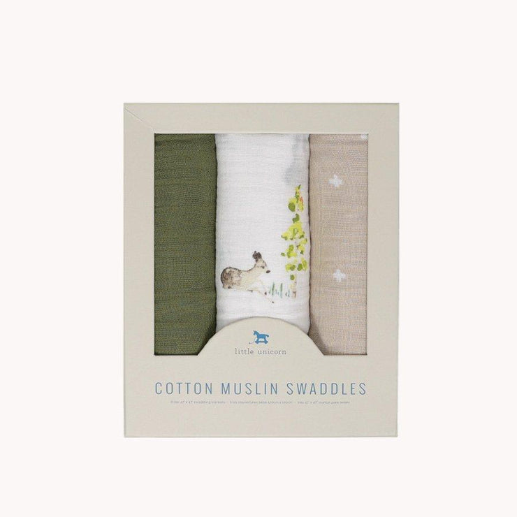 Little Unicorn Cotton Muslin Swaddle Blanket Set | Oh Deer 2