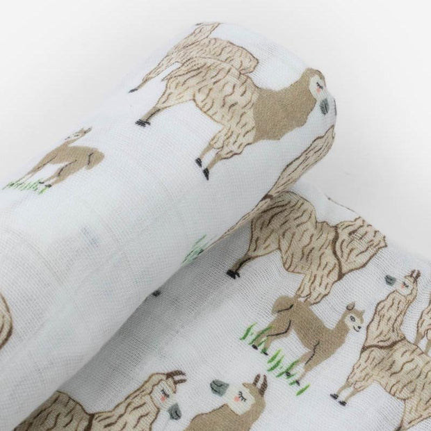 Little Unicorn Cotton Muslin Swaddle Blanket | Llama Llama