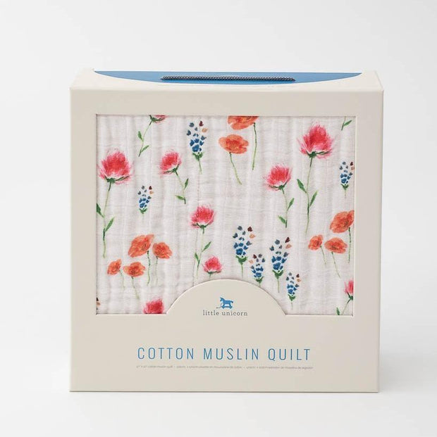 Little Unicorn Cotton Muslin Baby Quilt | Wild Mums