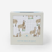 Little Unicorn Cotton Muslin Baby Quilt | Llama Llama