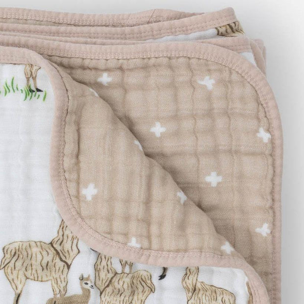 Little Unicorn Cotton Muslin Baby Quilt | Llama Llama