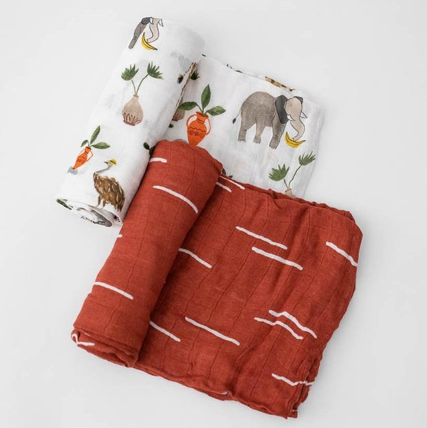 Little Unicorn Deluxe Muslin Swaddle Blanket Set |  Safari Social