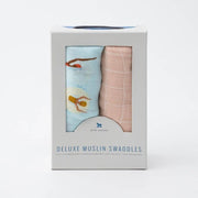 Little Unicorn Deluxe Muslin Swaddle Blanket Set |  Swim Cap