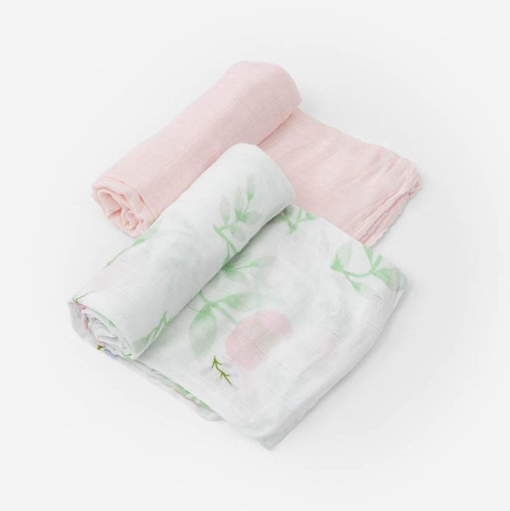 Little Unicorn Deluxe Muslin Swaddle Blanket Set | Blush Peony