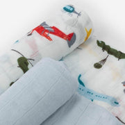 Little Unicorn Deluxe Muslin Swaddle Blanket Set | Air Show