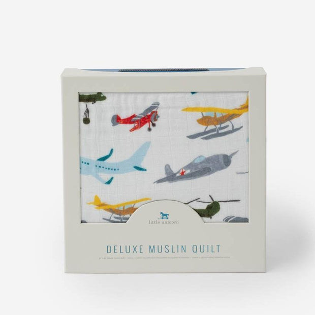Little Unicorn Deluxe Muslin Quilt | Air Show