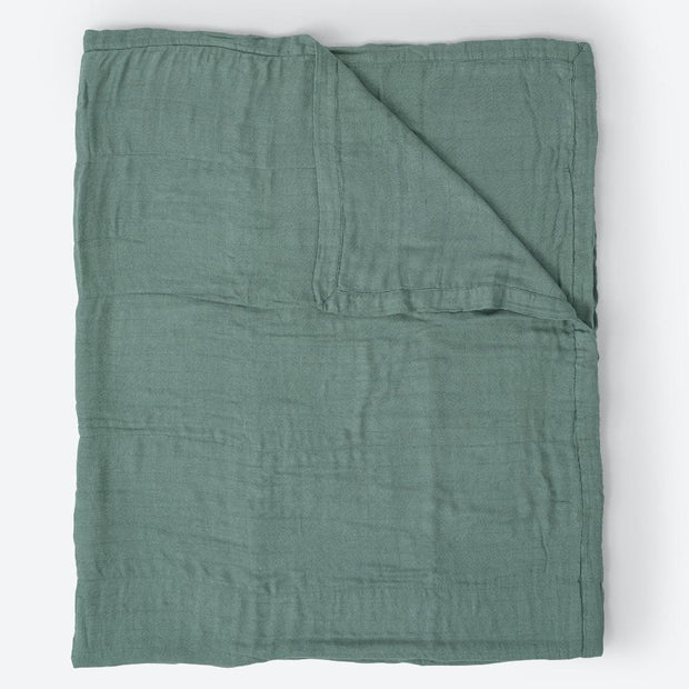 Little Unicorn Big Kid Deluxe Muslin Quilt | Sage