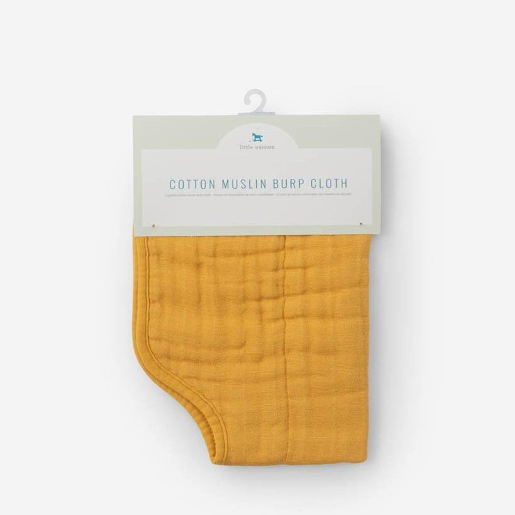 Little Unicorn Cotton Muslin Burp Cloth | Mustard