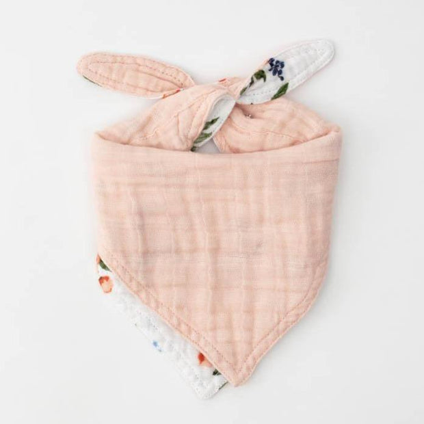 Little Unicorn Cotton Muslin Reversible Bandana Bib | Watercolor Roses