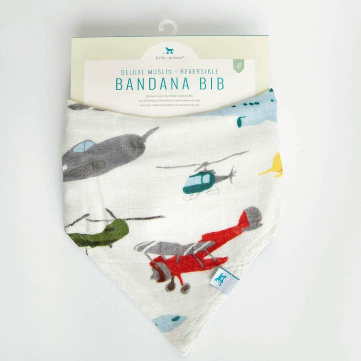 Little Unicorn Deluxe Muslin Reversible Bandana Bib | Air Show
