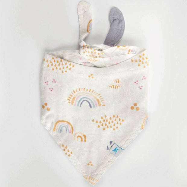 Little Unicorn Deluxe Muslin Reversible Bandana Bib | Rainbows & Raindrops