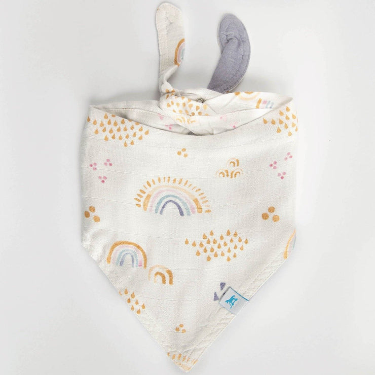 Little Unicorn Deluxe Muslin Reversible Bandana Bib | Rainbows & Raindrops