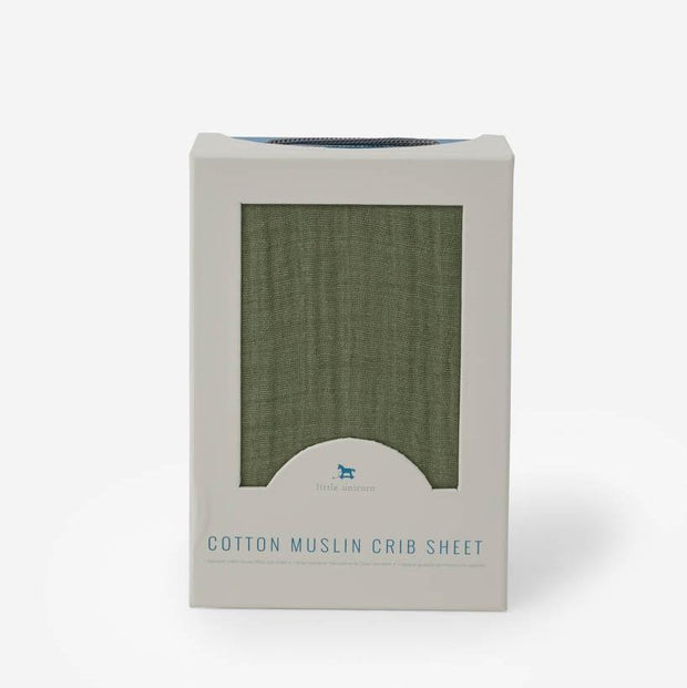 Little Unicorn Cotton Muslin Crib Sheet | Fern