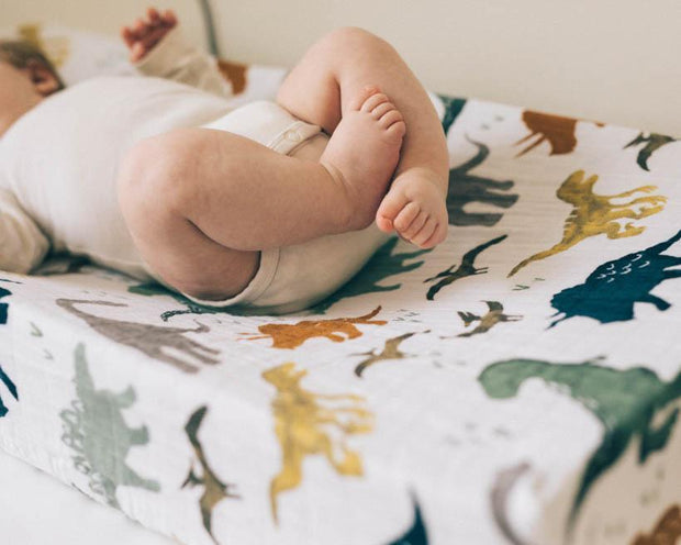 Little Unicorn Cotton Muslin Changing Pad Cover | Dino Friends