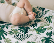 Little Unicorn Cotton Muslin Changing Pad Cover | Tropical Leaf