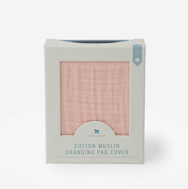 Little Unicorn Cotton Muslin Changing Pad Cover | Rose Petal
