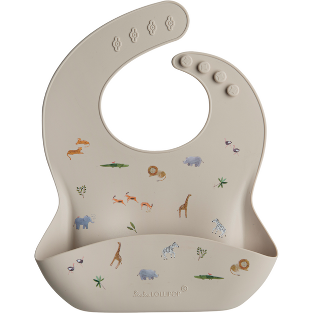 Loulou Lollipop Silicone Bib | Safari