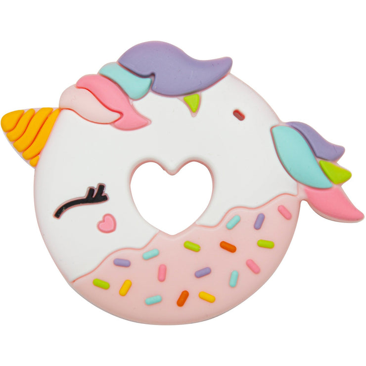 Loulou Lollipop Silicone Teether | Pink Unicorn Donut