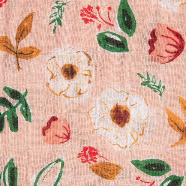 Little Unicorn Cotton Muslin Swaddle Blanket | Vintage Floral