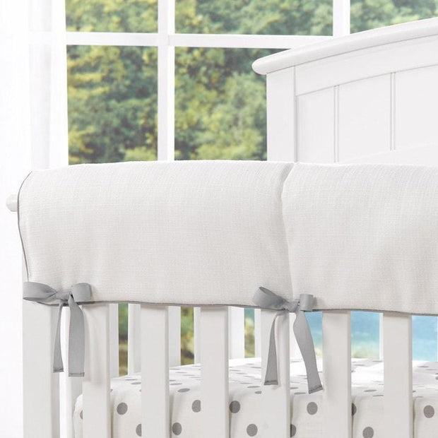 Liz & Roo White Woven Crib Rail Cover (Gray Trim)