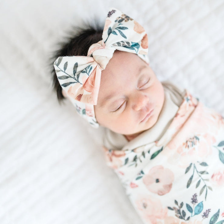 Copper Pearl Knit Headband Bow | Autumn