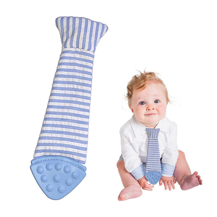 Tasty Tie Silicone Teether, Crinkle Toy & Tie (Seersucker)