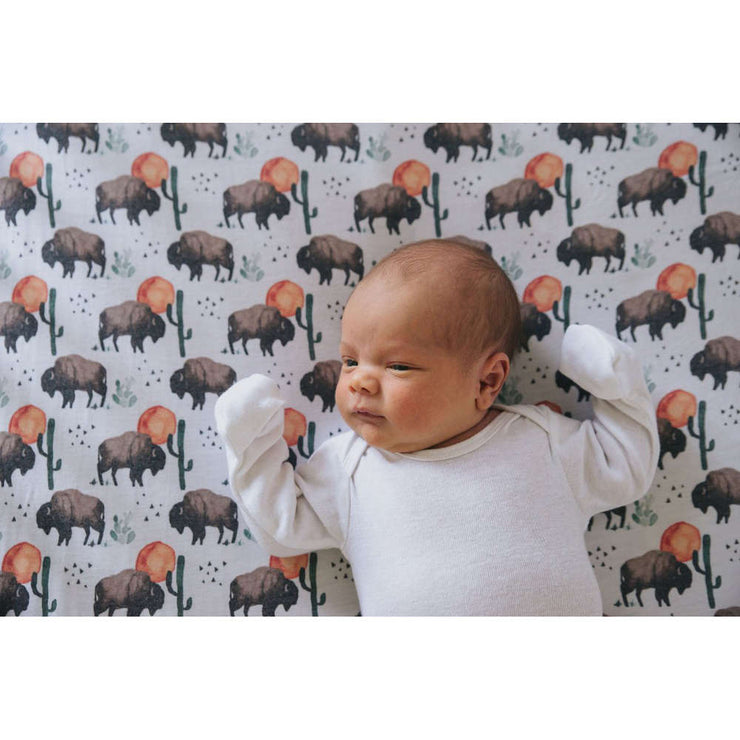 Copper Pearl Premium Knit Fitted Crib Sheet | Bison