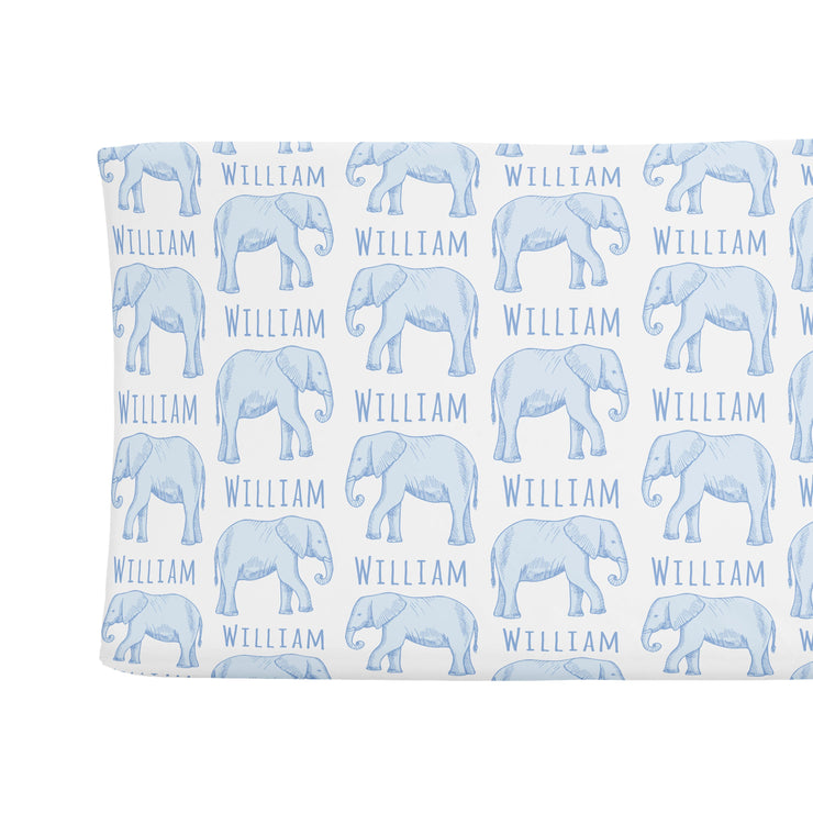 Sugar + Maple Changing Pad Cover - Elephant Blue